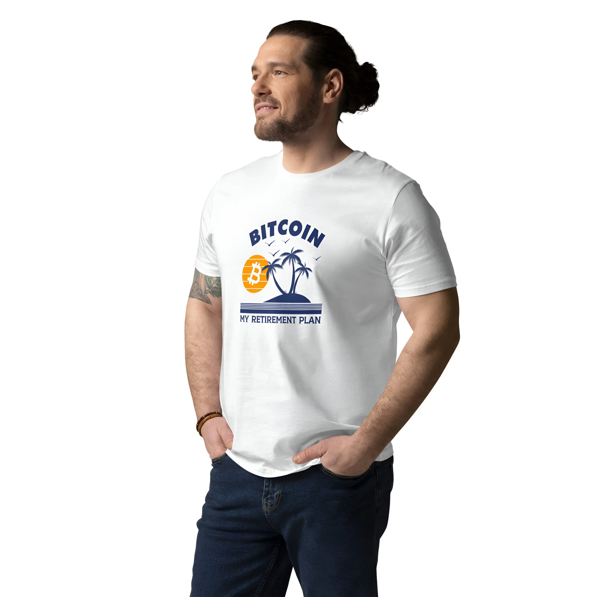 My Retirement Plan - Premium Unisex Organic Cotton Bitcoin T-shirt White Color