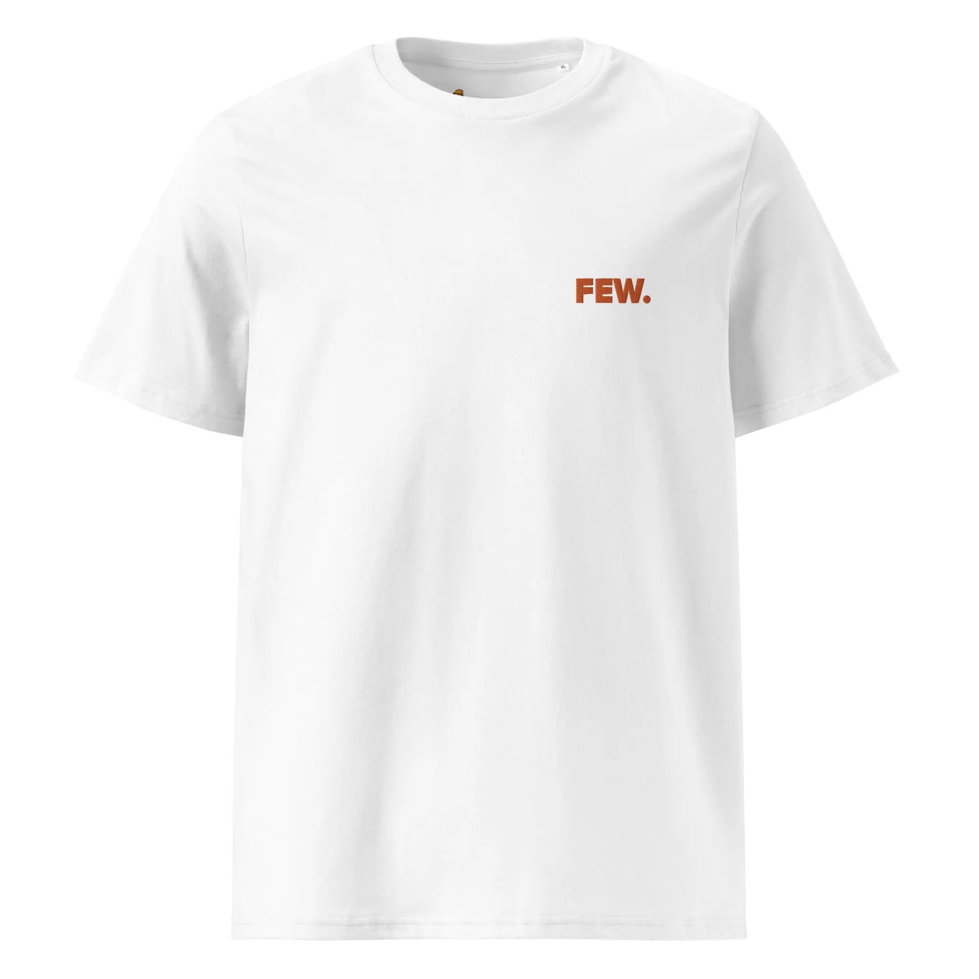 FEW Bitcoin T-shirt - Orange Embroidered - Premium - Unisex - Organic Cotton Store of Value