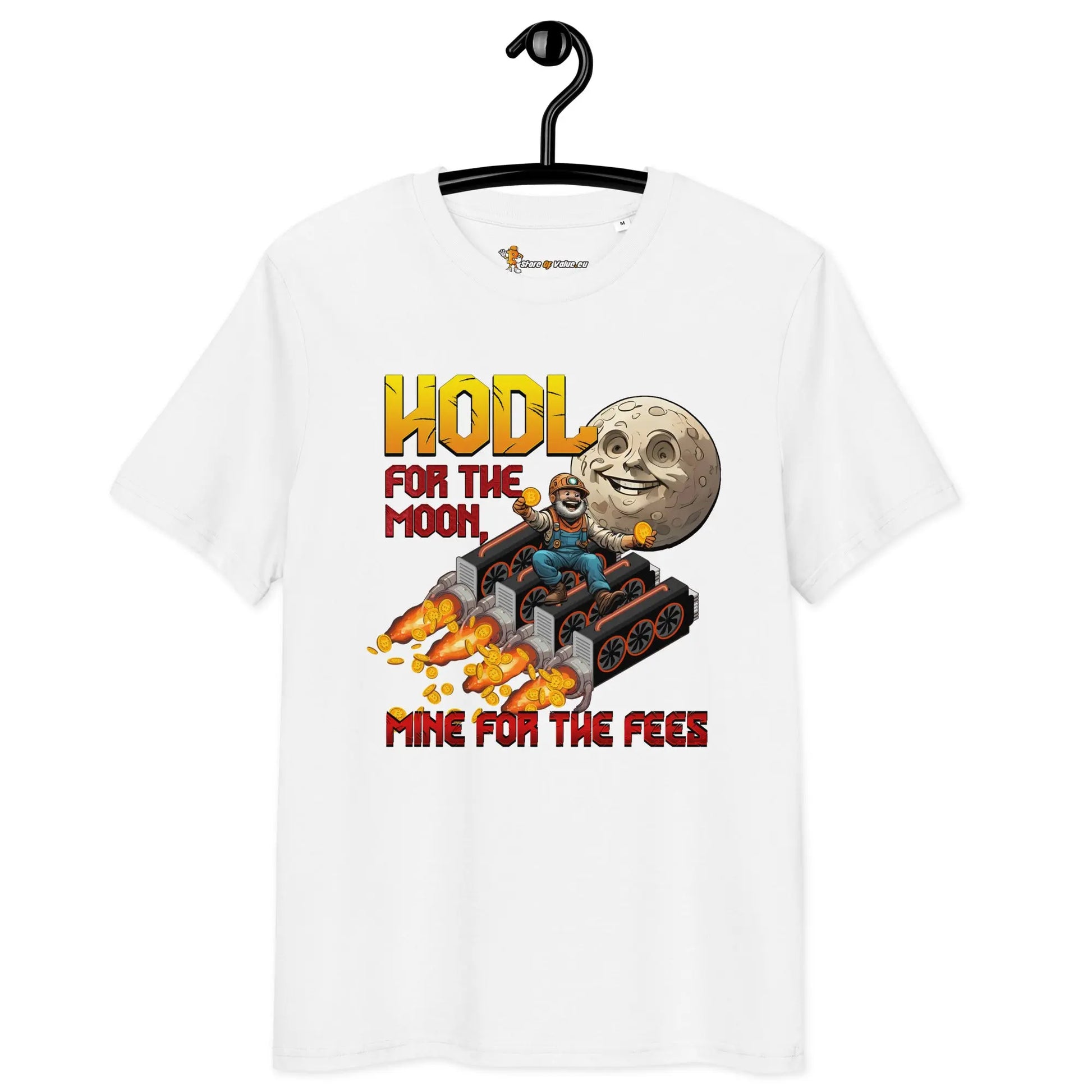 Bitcoin T-shirt - HODL For The Moon - Premium Organic Cotton - Unisex Store of Value