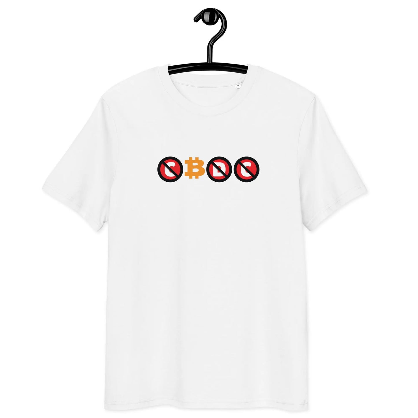 C₿DC T-shirt - BitPopArt - White Color - Premium Organic Cotton - Unisex Store of Value