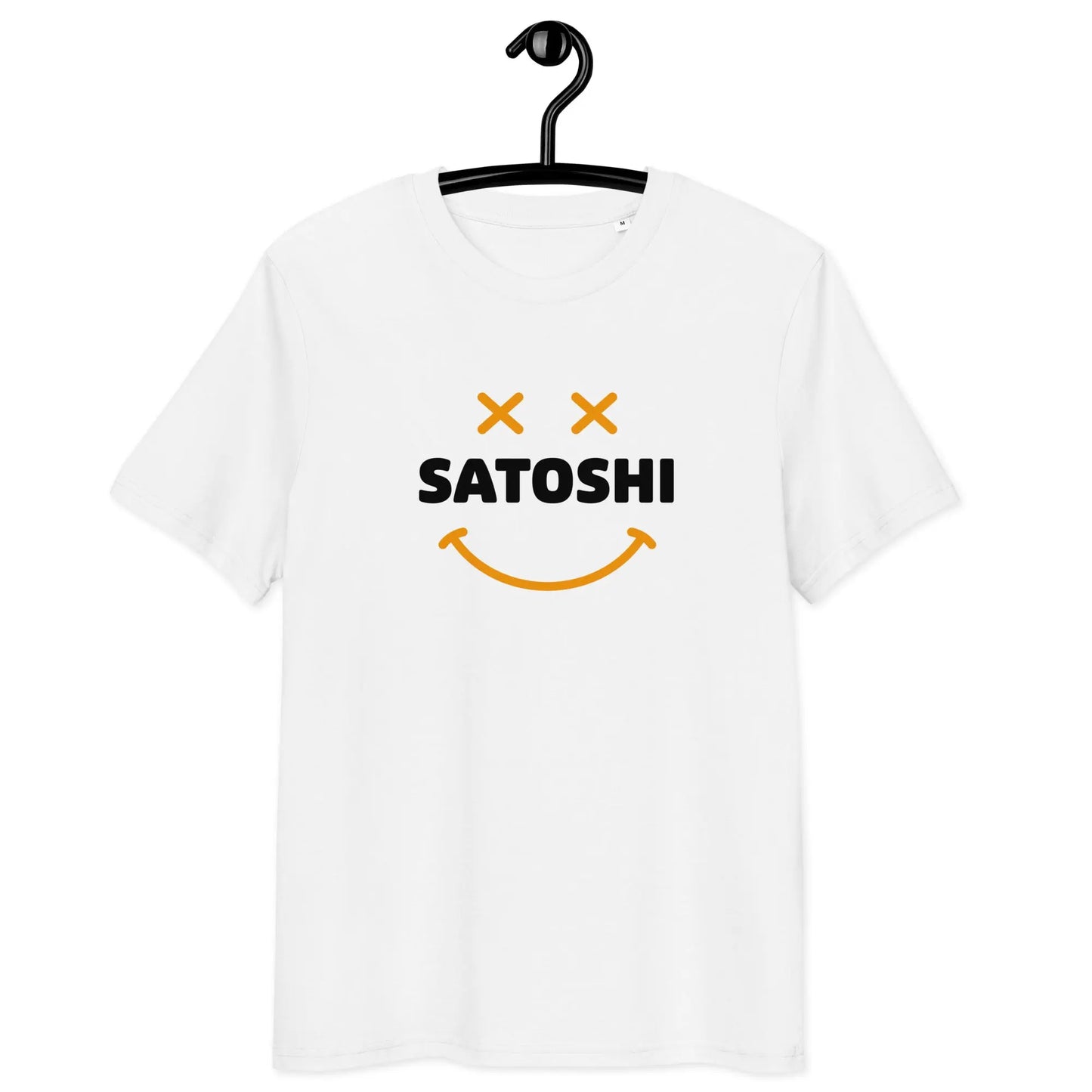 Satoshi Smiley T-shirt - BitPopArt - White Color - Premium Organic Cotton - Unisex Store of Value