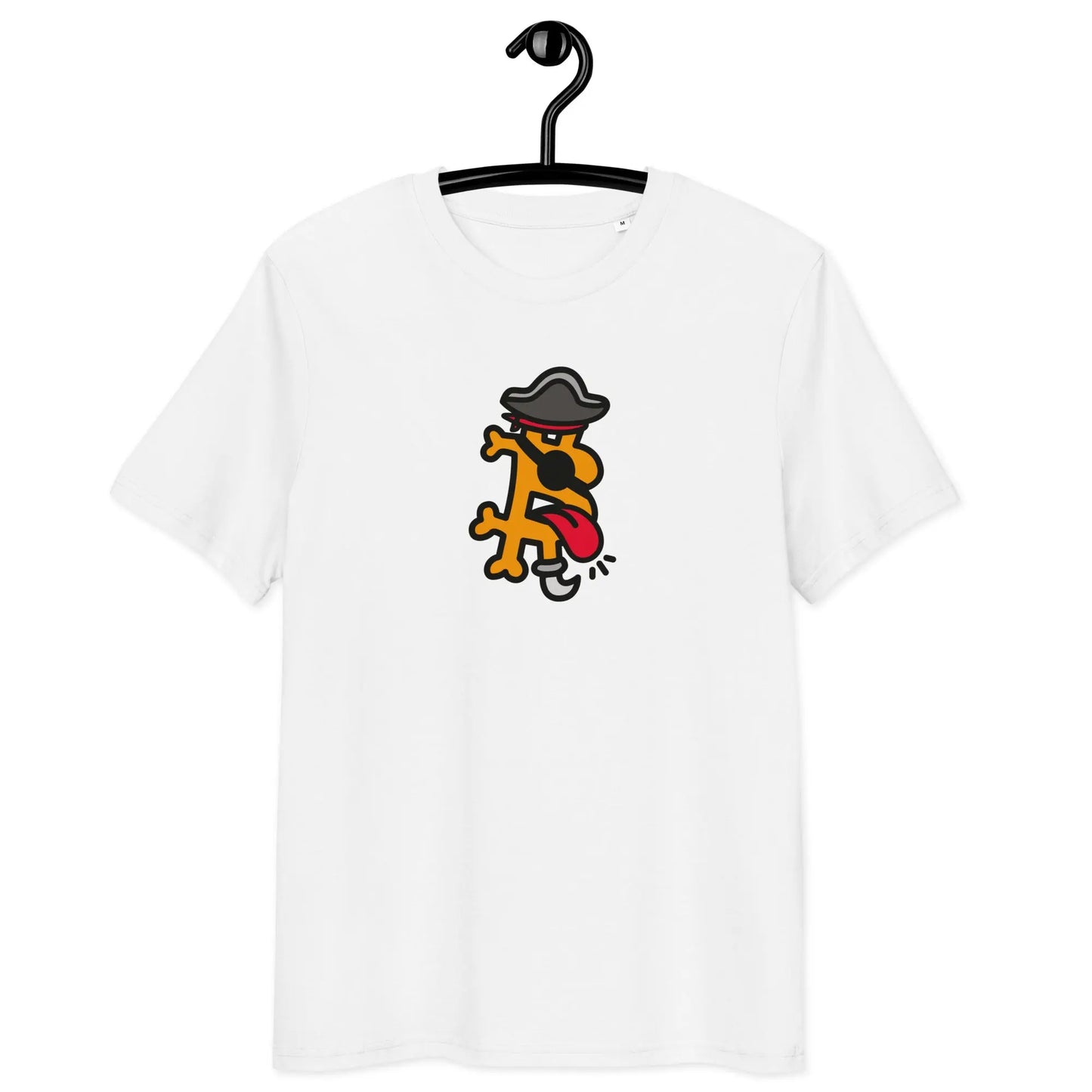 Bitcoin Pirate T-shirt - BitPopArt - White Color - Premium Organic Cotton - Unisex Store of Value