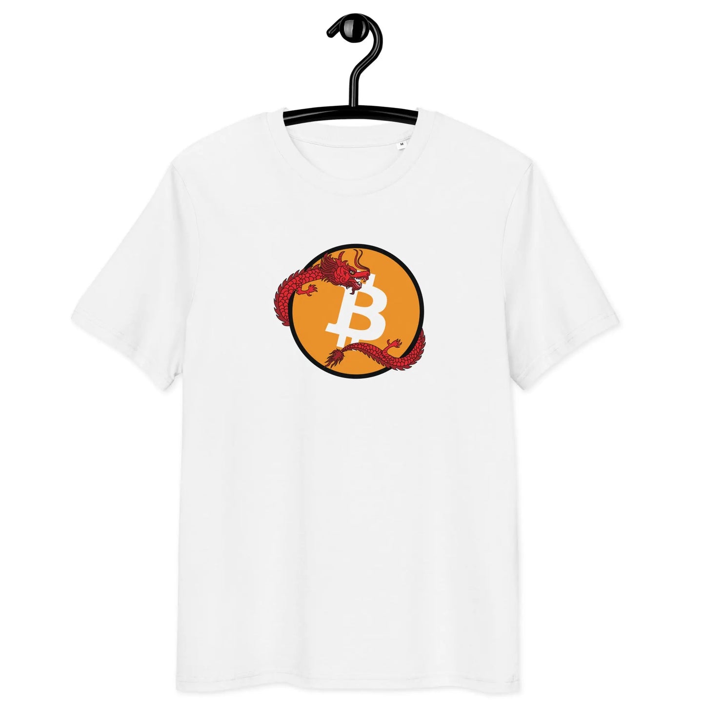 Bitcoin Red Dragon T-shirt - BitPopArt - White Color - Premium Organic Cotton - Store of Value