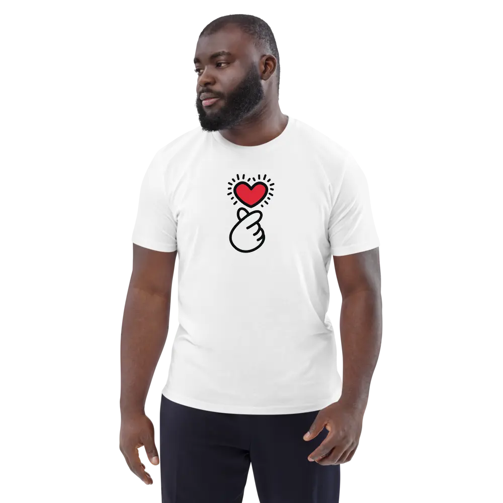 Finger Heart T-shirt - By BitPopArt - Premium Organic Cotton - Unisex Store of Value