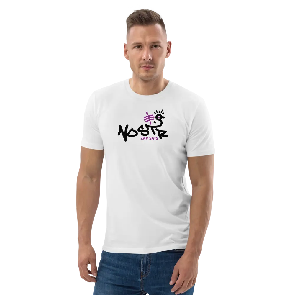 Nostr ZAP SATS T-shirt - By BitPopArt - Premium Organic Cotton - Unisex Store of Value