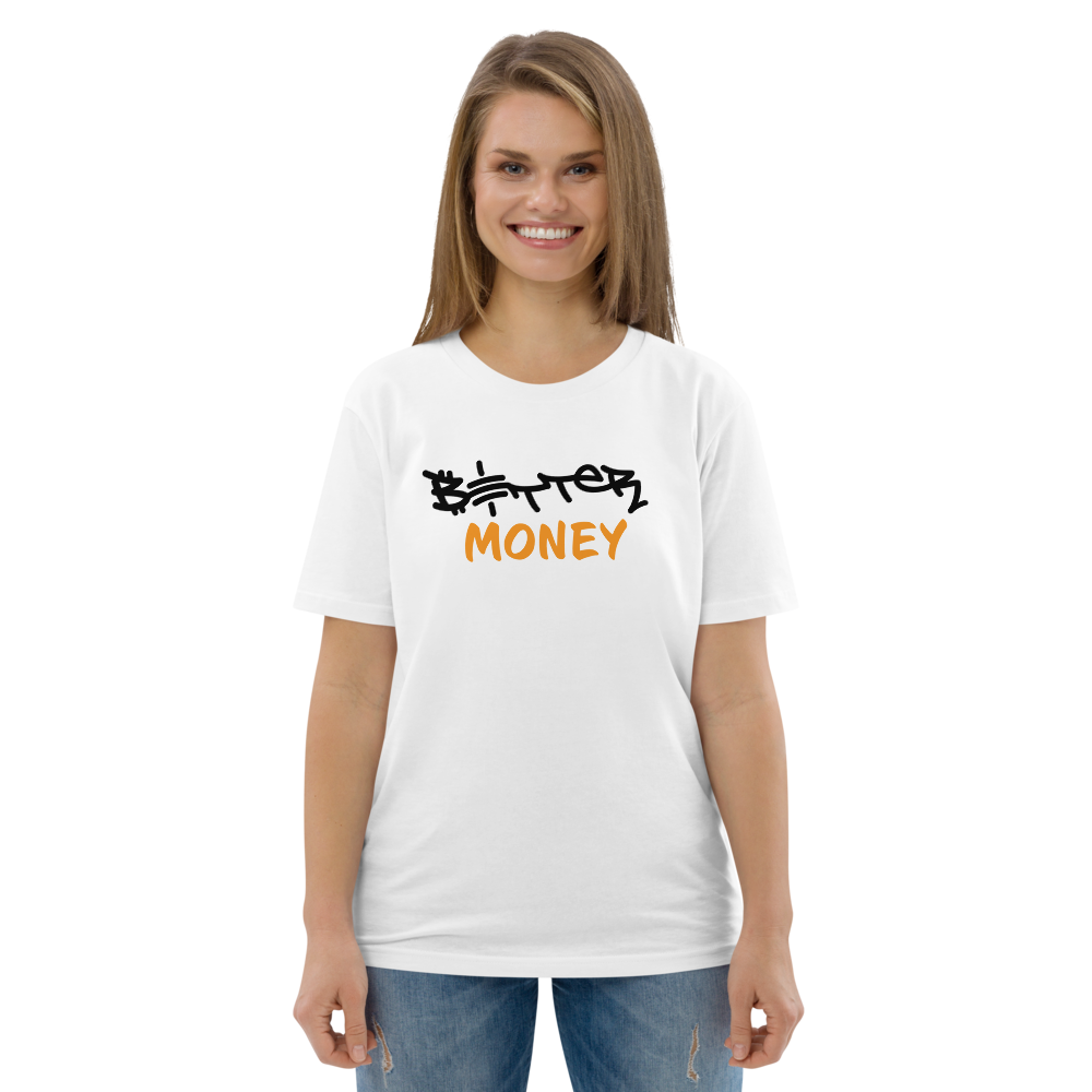 Better Money T-shirt - By BitPopArt - White Color - Premium Organic Cotton - Unisex