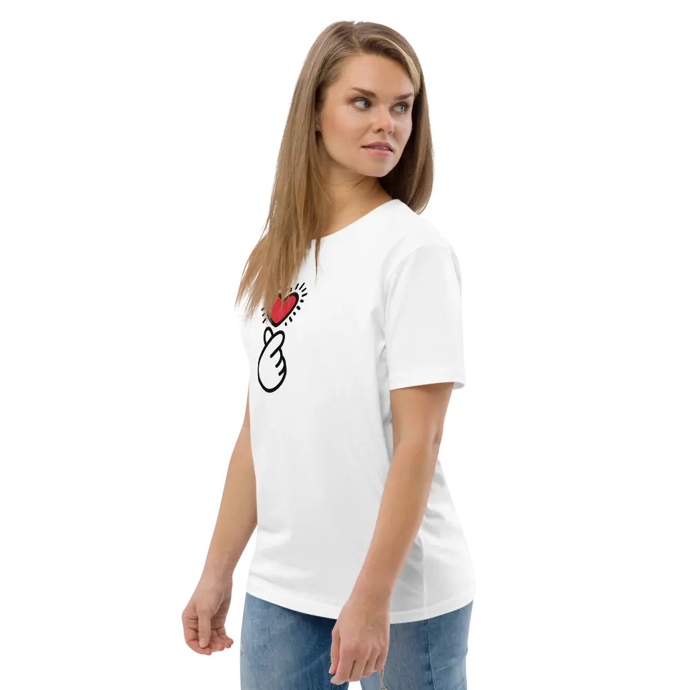 Finger Heart T-shirt - By BitPopArt - Premium Organic Cotton - Unisex Store of Value