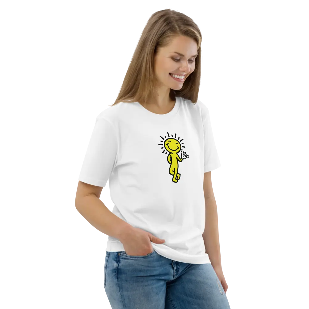 Smiling Sun T-shirt - By BitPopArt - Premium Organic Cotton - Unisex Store of Value