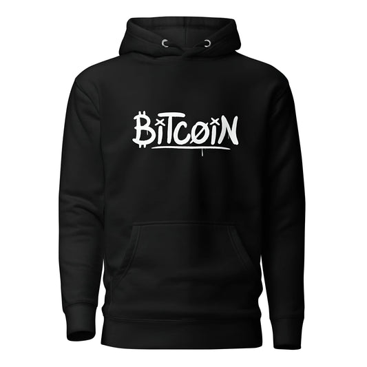 Graffity Street Art - Premium Unisex Bitcoin Hoodie Black Color