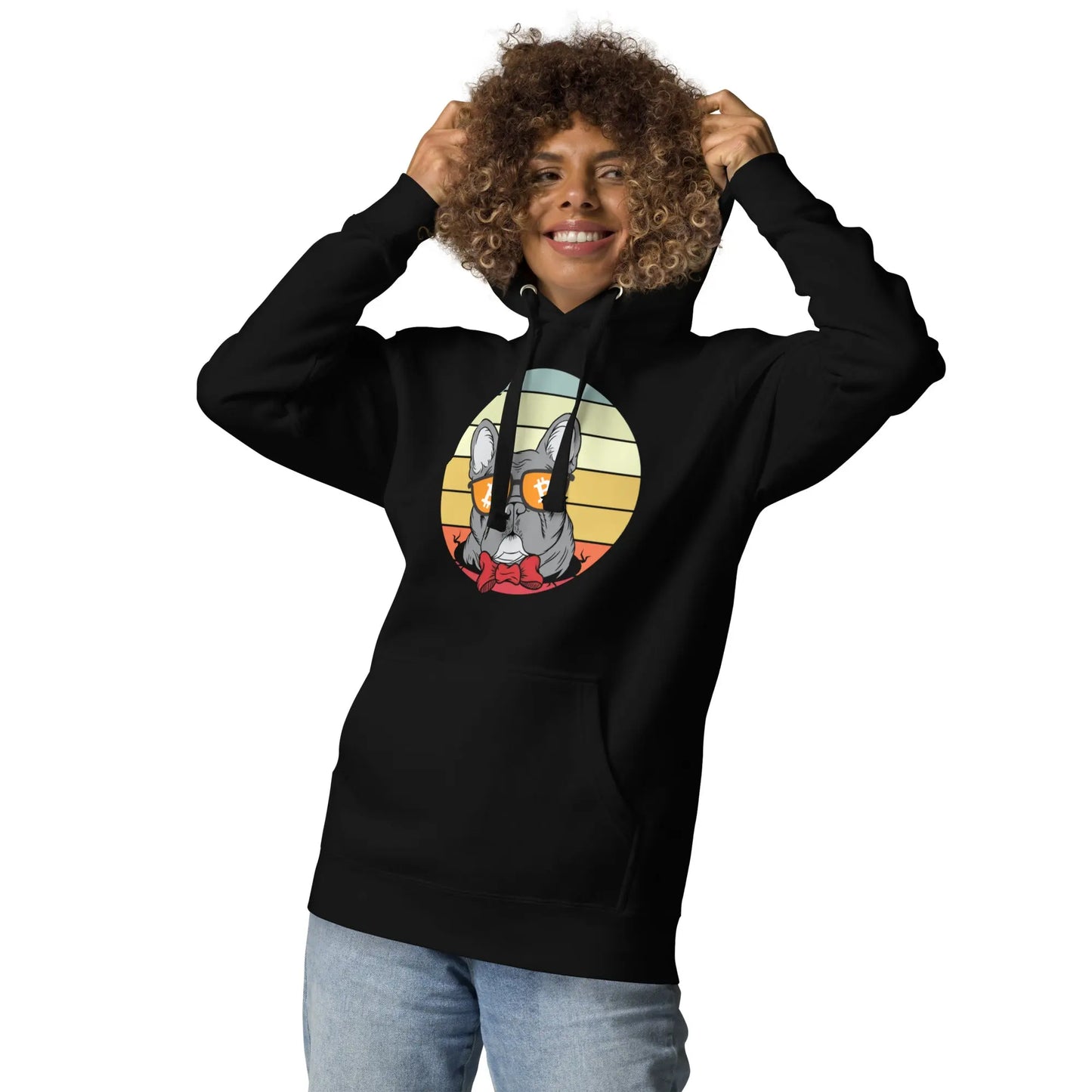 Vintage Dog Lovers - Premium Unisex Bitcoin Hoodie Black