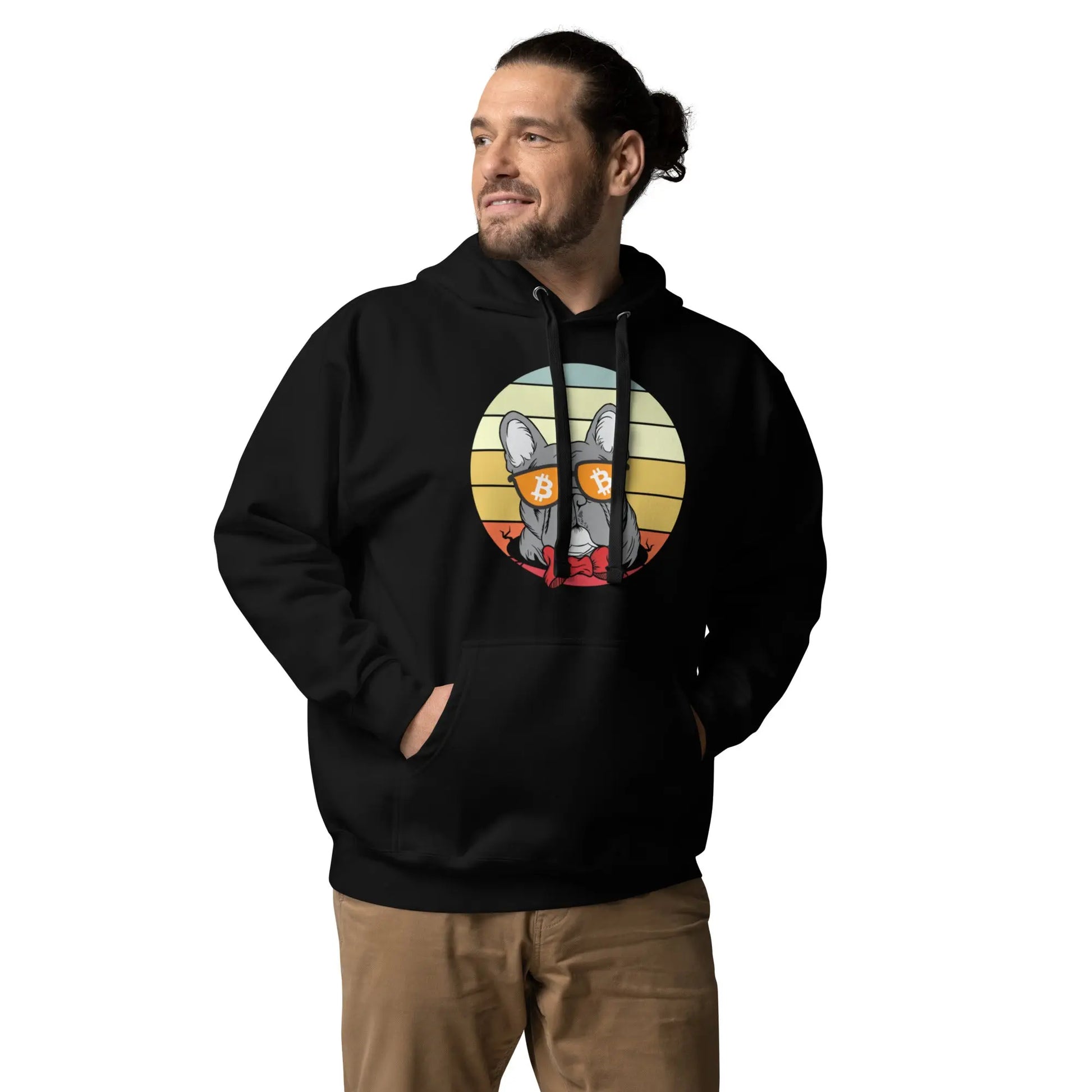 Vintage Dog Lovers - Premium Unisex Bitcoin Hoodie Black