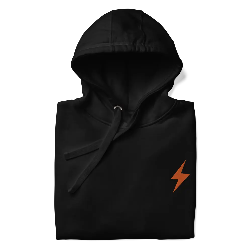 Bitcoin Hoodie - Lightning Symbol - Orange Embroidered - Premium - Unisex Store of Value