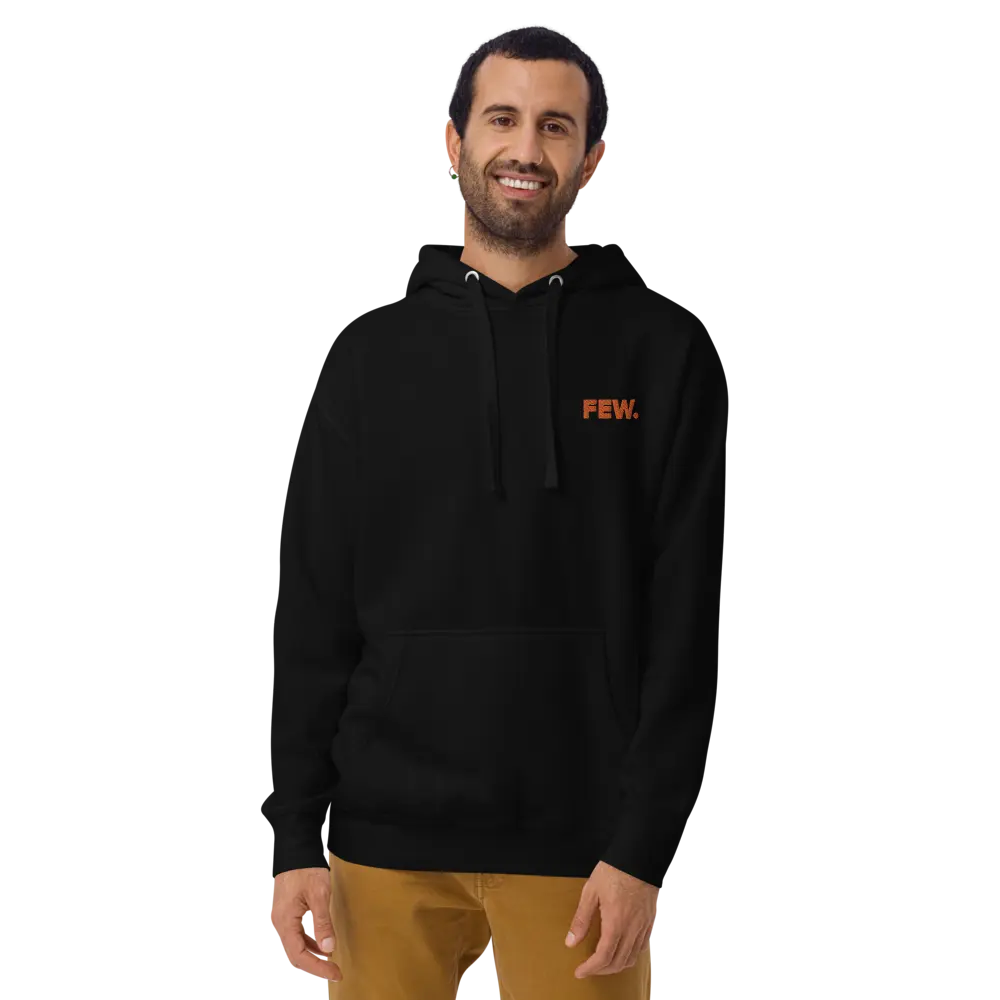 Bitcoin Hoodie - FEW - Orange Embroidered - Premium - Unisex Store of Value