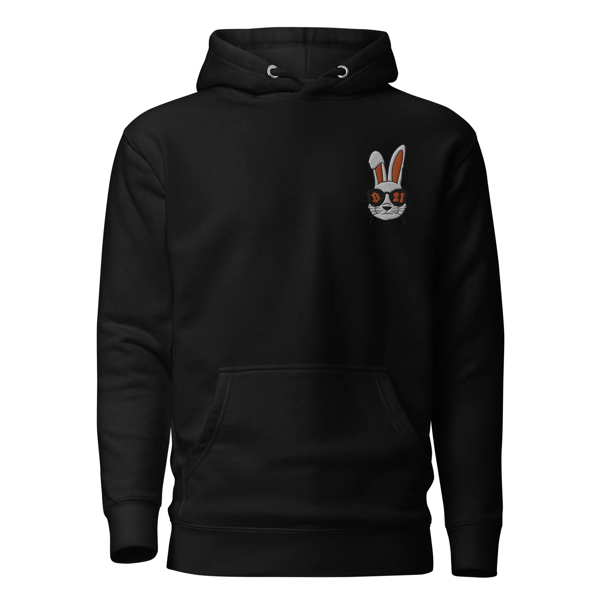 Bitcoin Hoodie - Rabbit 21 - Orange Embroidered - Premium - Unisex Store of Value