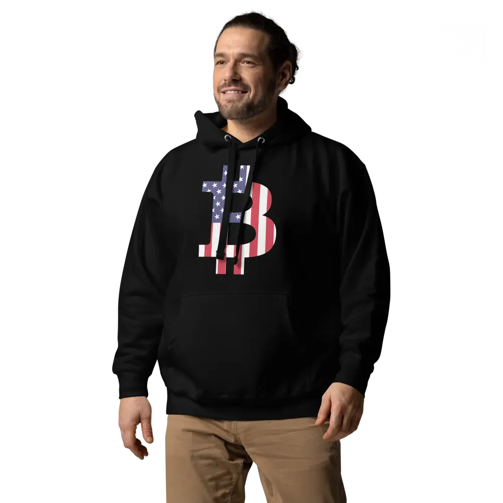 American Bitcoin Flag - Premium Unisex Bitcoin Hoodie Store of Value