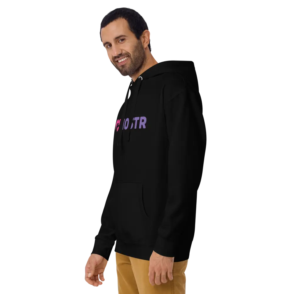 I Love Nostr Hoodie - By BitPopArt - Black Color - Premium - Unisex Store of Value