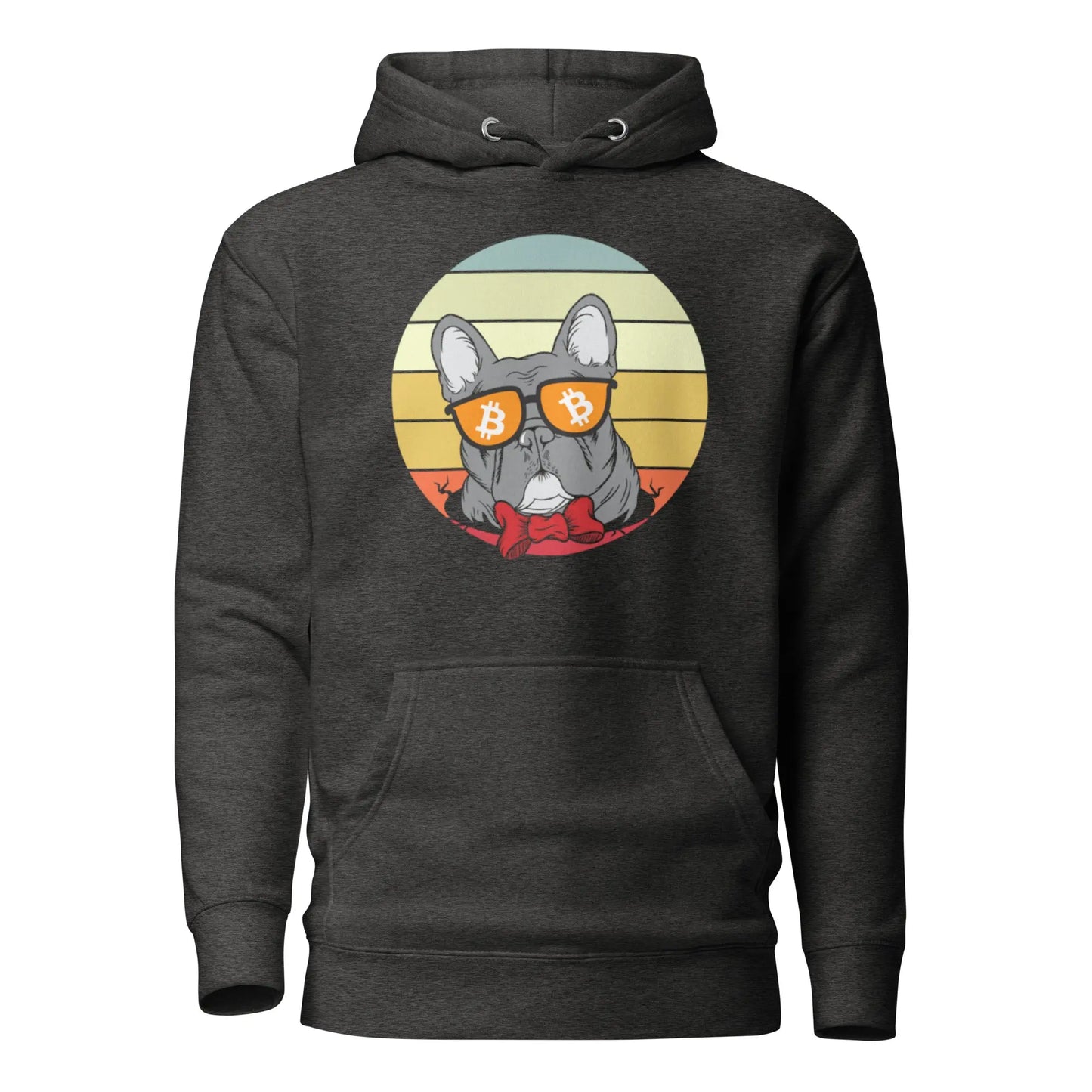 Vintage Dog Lovers - Premium Unisex Bitcoin Hoodie Charcoal Grey 