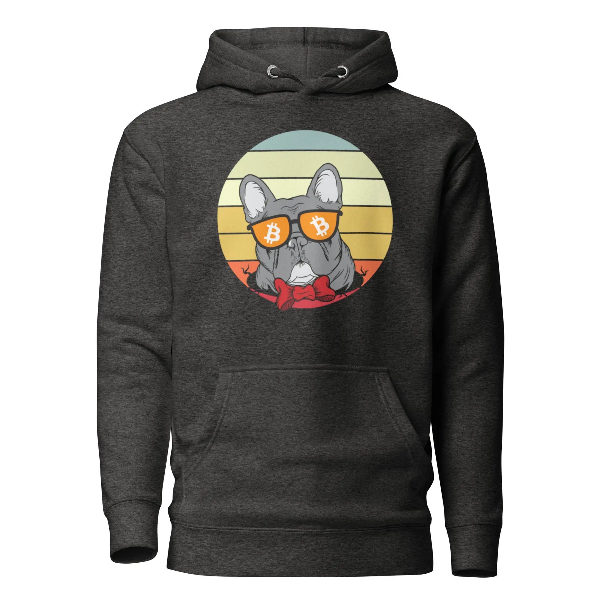 Vintage Dog Lovers - Premium Unisex Bitcoin Hoodie Charcoal Grey 