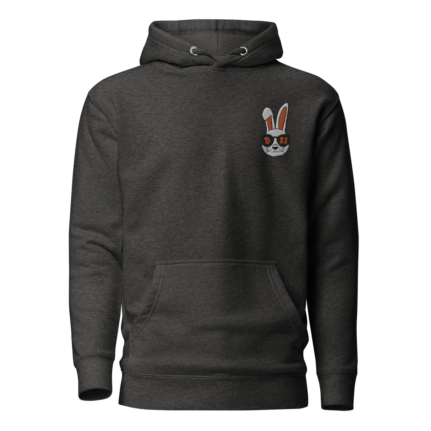 Bitcoin Hoodie - Rabbit 21 - Orange Embroidered - Premium - Unisex Store of Value