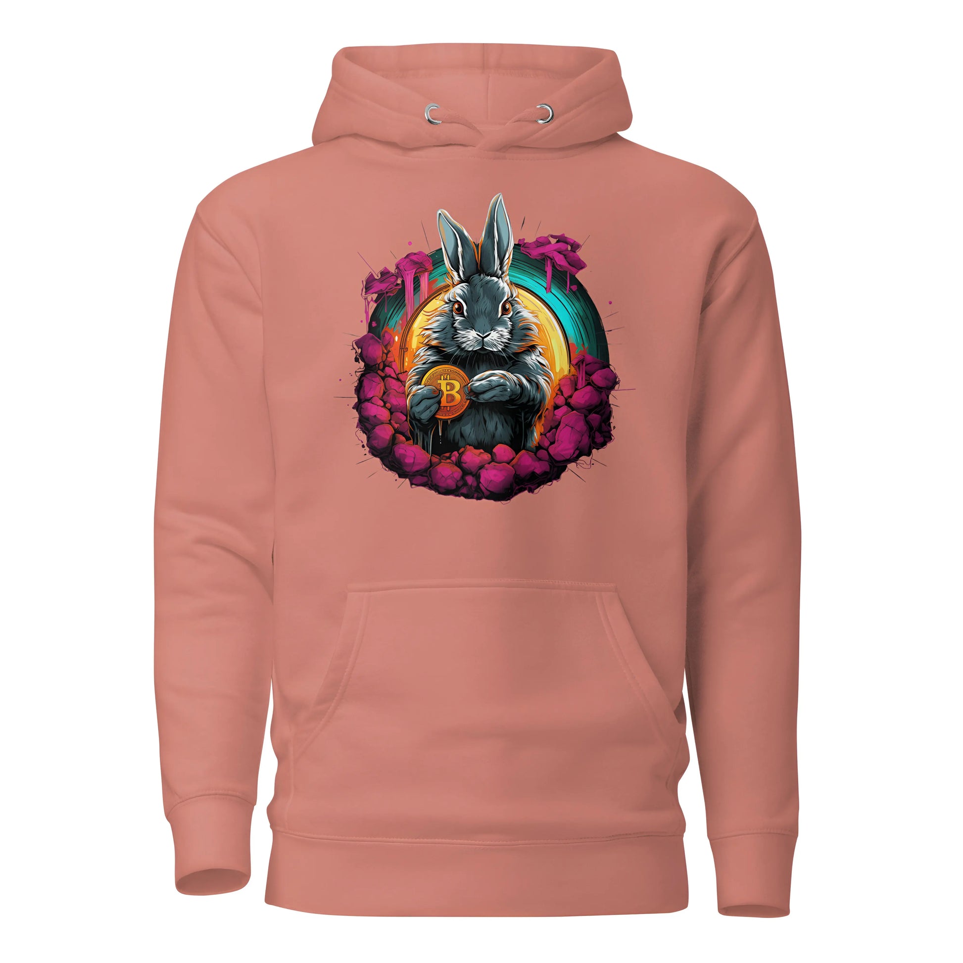 The Bitcoin Rabbit Hole - Premium Unisex Bitcoin Hoodie Dusty Rose Color