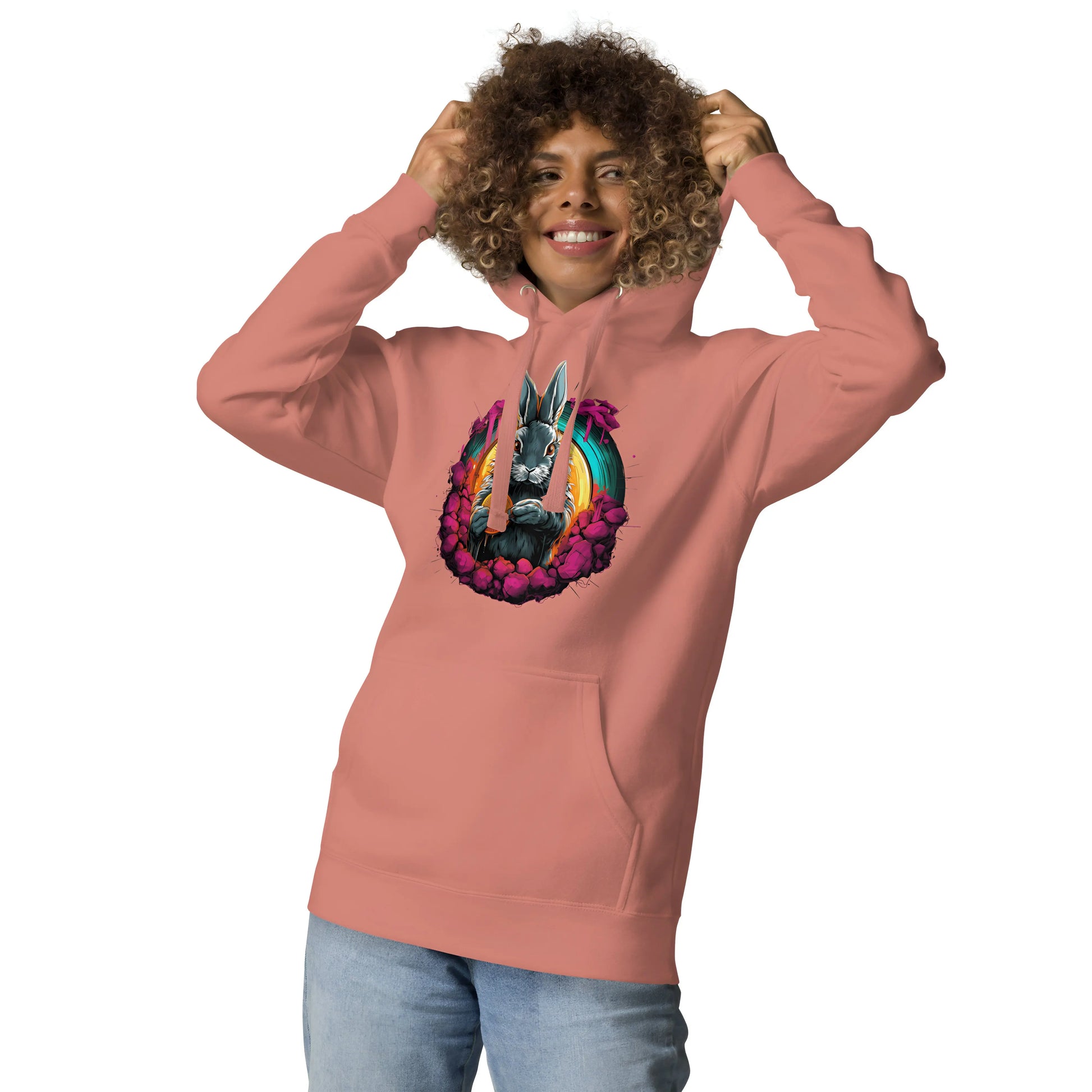 The Bitcoin Rabbit Hole - Premium Unisex Bitcoin Hoodie Dusty Rose Color