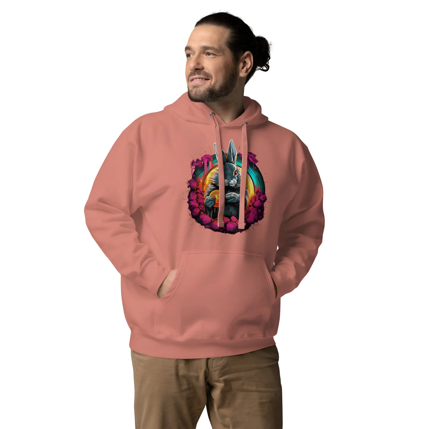 The Bitcoin Rabbit Hole - Premium Unisex Bitcoin Hoodie Dusty Rose Color