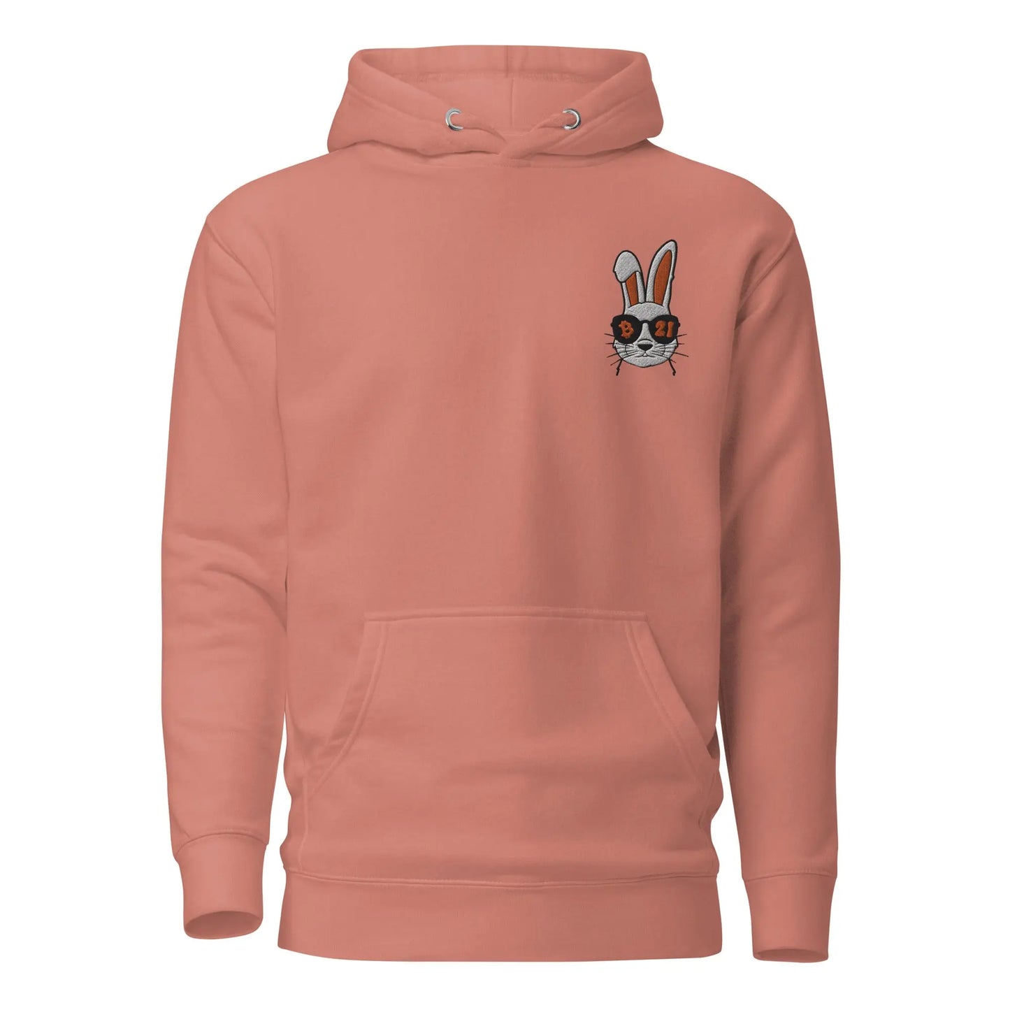 Bitcoin Hoodie - Rabbit 21 - Orange Embroidered - Premium - Unisex Store of Value