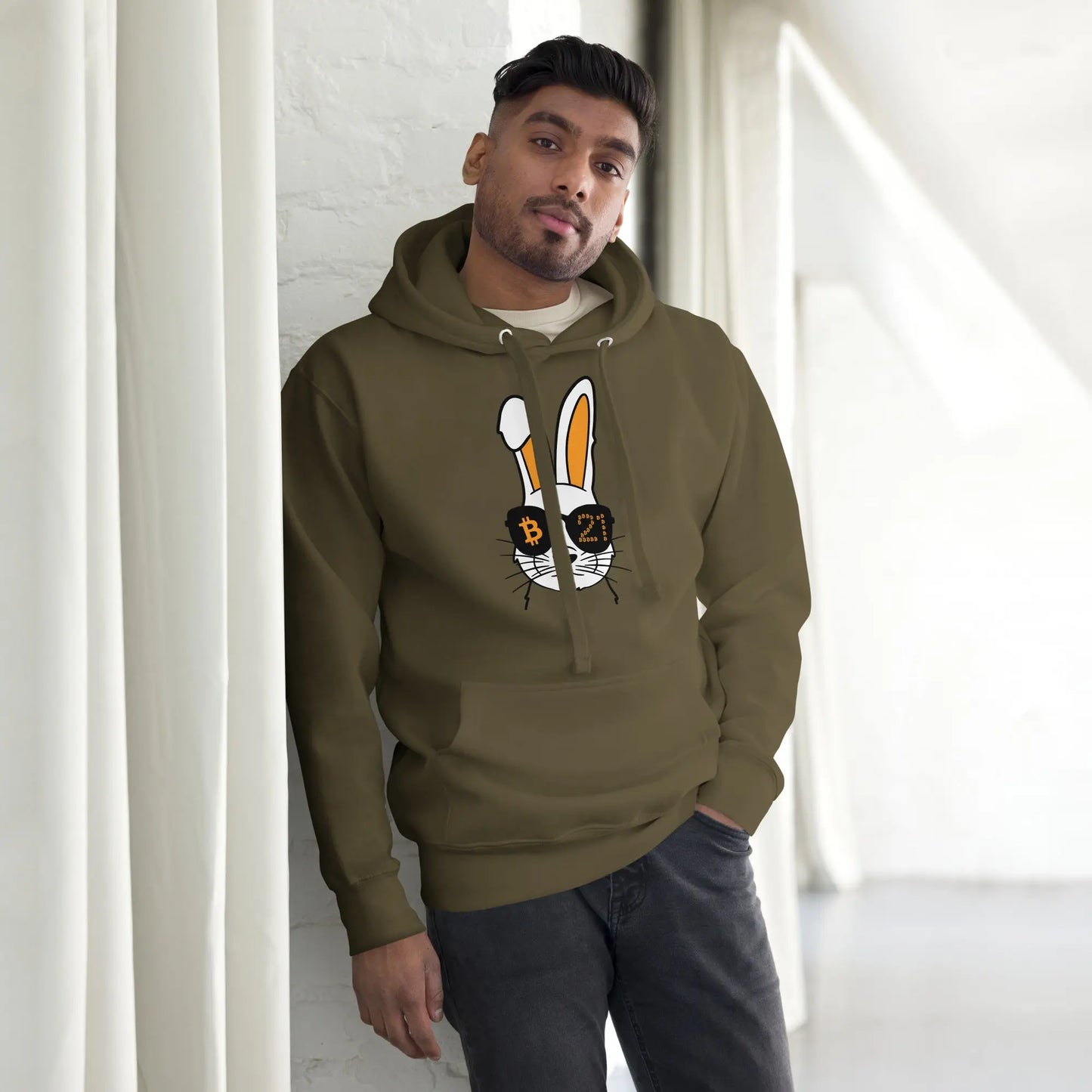 Rabbit 21 - Premium Unisex Bitcoin Hoodie Green Color