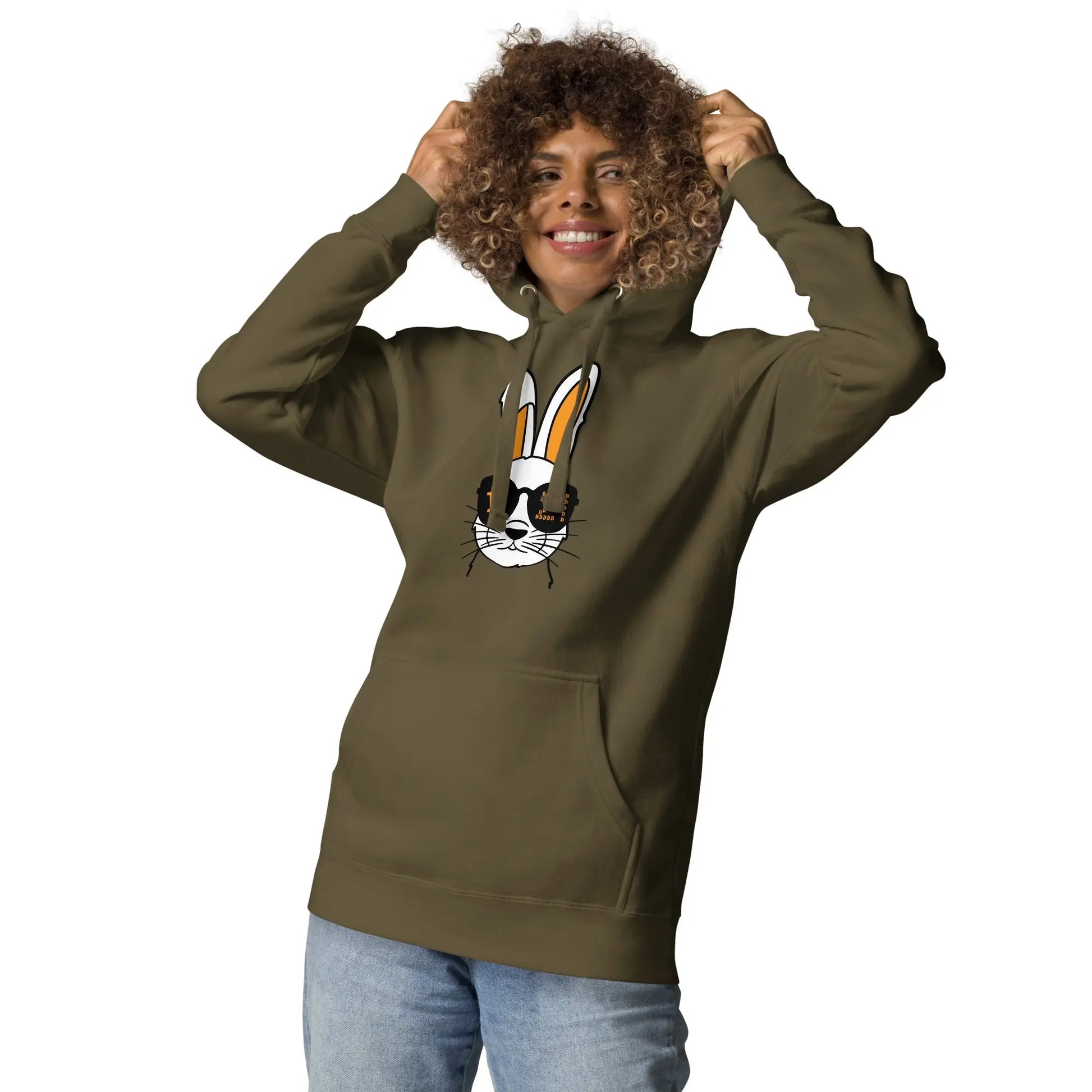 Rabbit 21 - Premium Unisex Bitcoin Hoodie Green Color