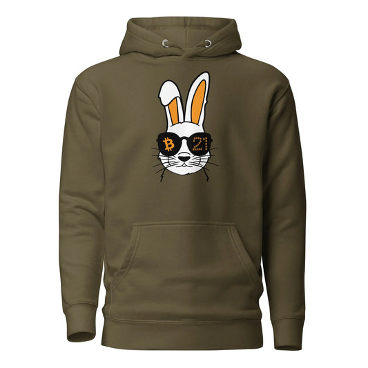 Rabbit 21 - Premium Unisex Bitcoin Hoodie Green Color