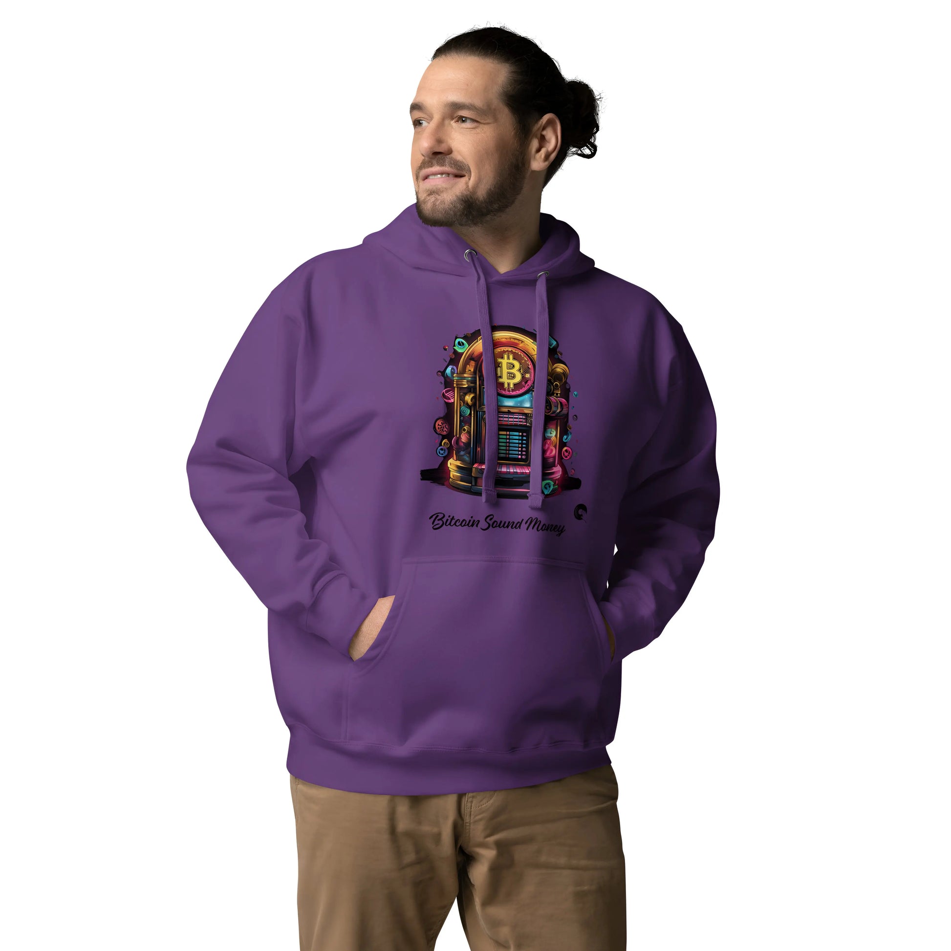 Bitcoin Juke Box Sound Money - Premium Unisex Bitcoin Hoodie Purple Color