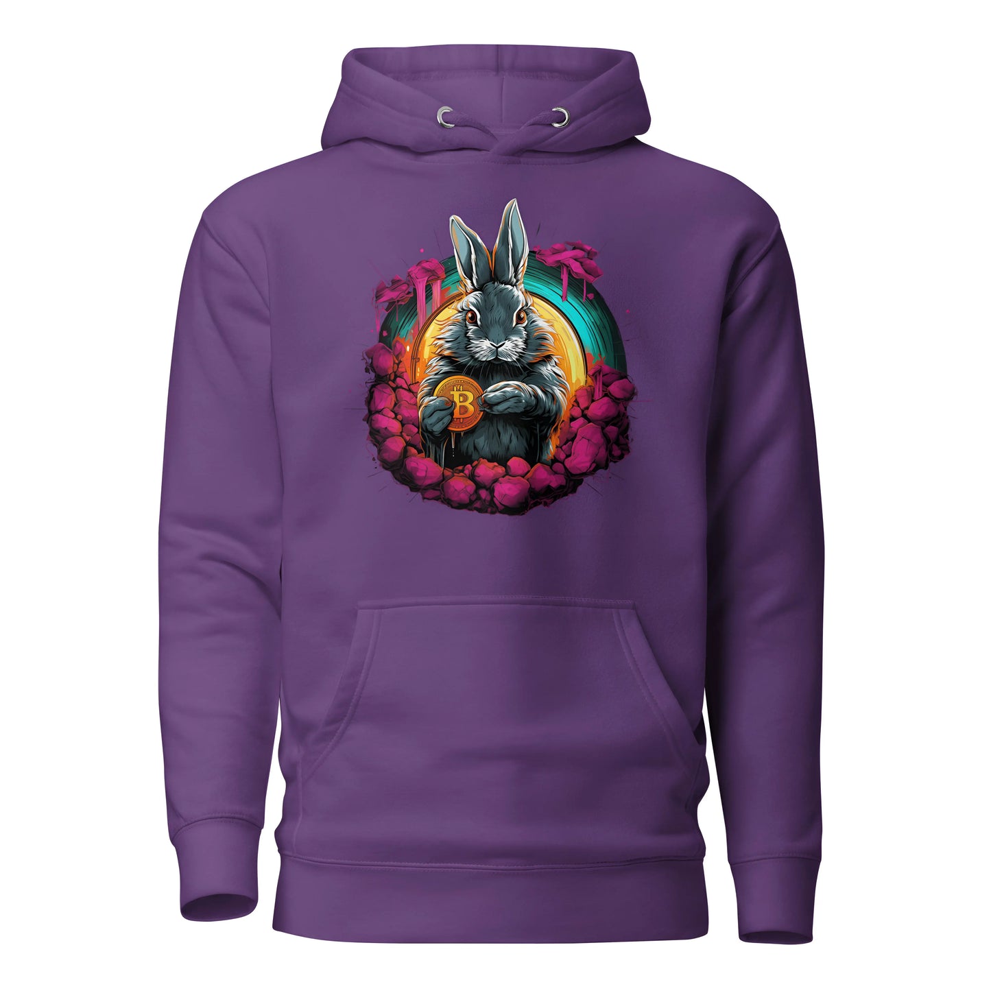 The Bitcoin Rabbit Hole - Premium Unisex Bitcoin Hoodie Purple  Color