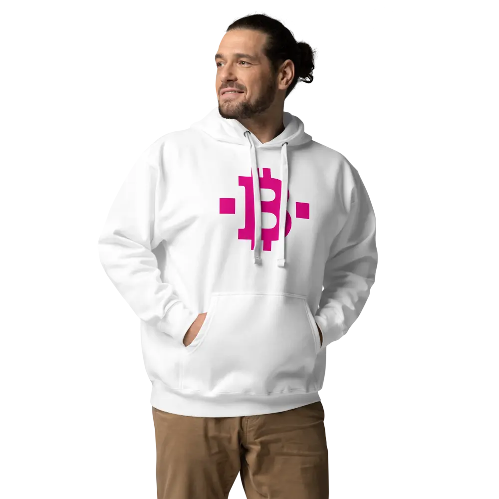 Bitcoin Hoodie - Pink Square - Premium - Unisex Store of Value