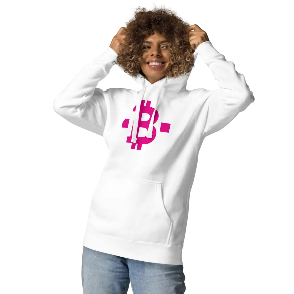 Bitcoin Hoodie - Pink Square - Premium - Unisex Store of Value