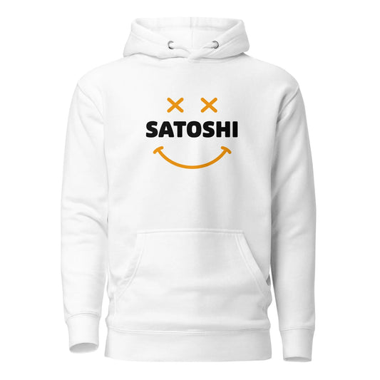 Satoshi Smiley - Bitcoin Hoodie - White Color - Premium - Unisex Store of Value