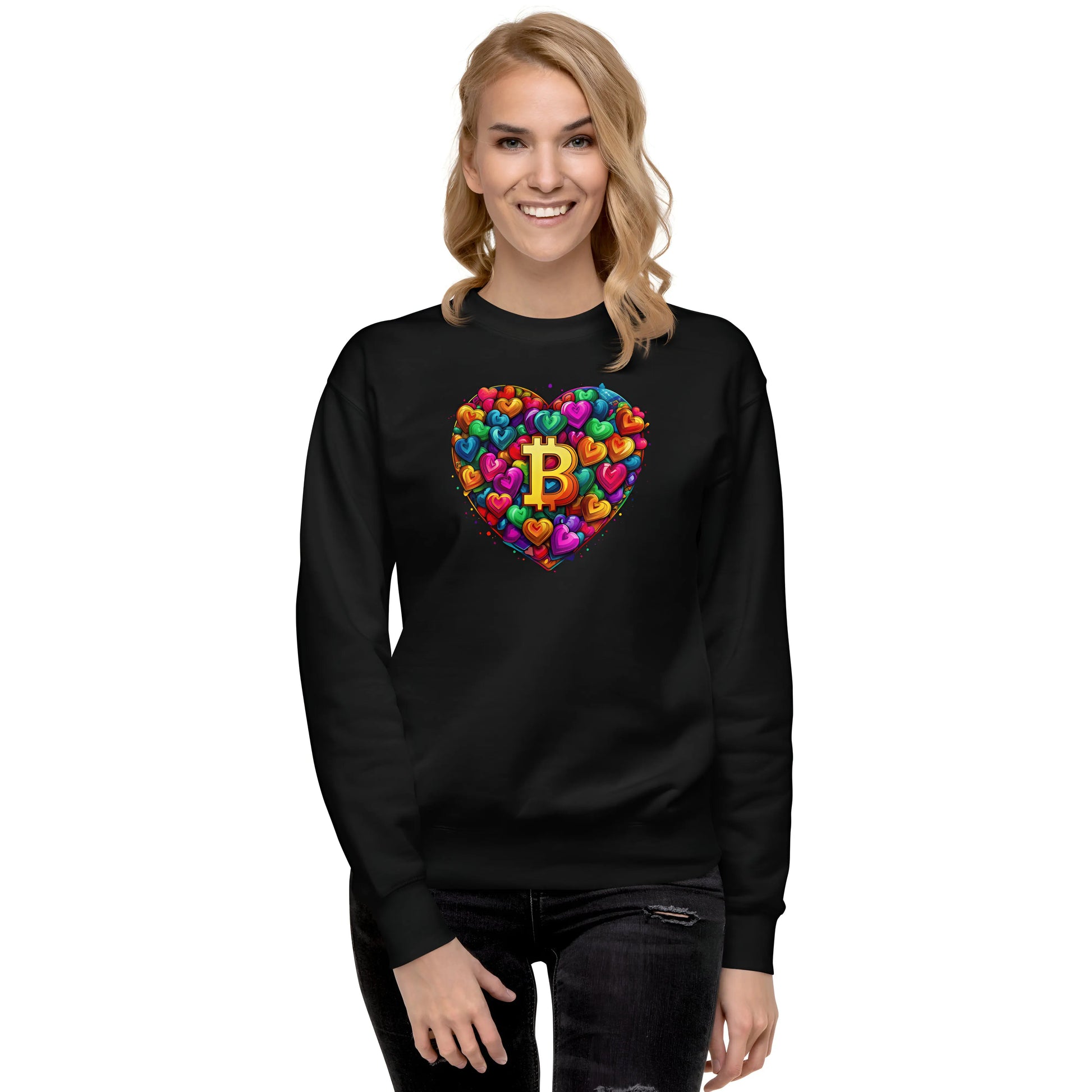 Bitcoin is Love - Premium Unisex Bitcoin Sweatshirt Black Color