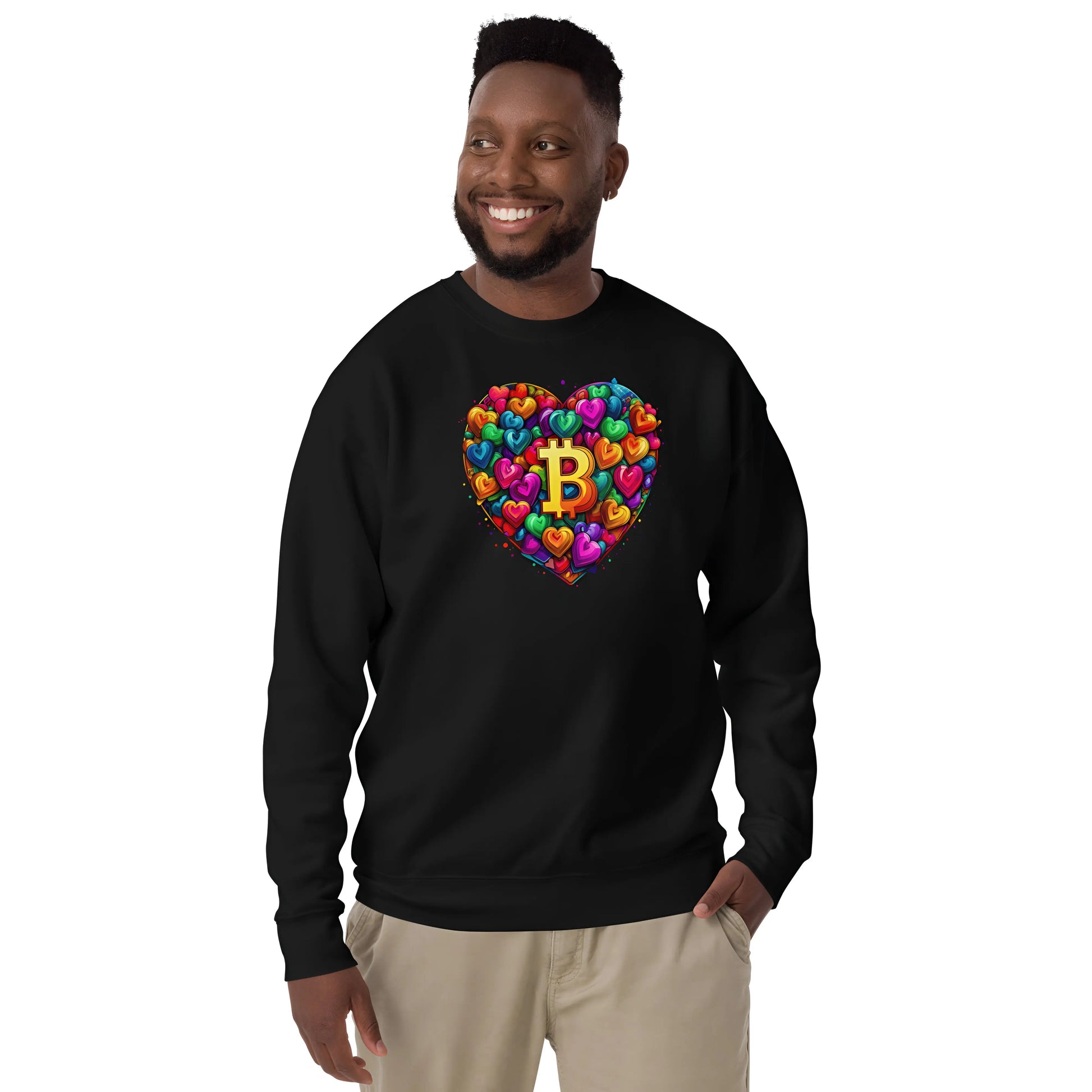 Bitcoin is Love - Premium Unisex Bitcoin Sweatshirt Black Color