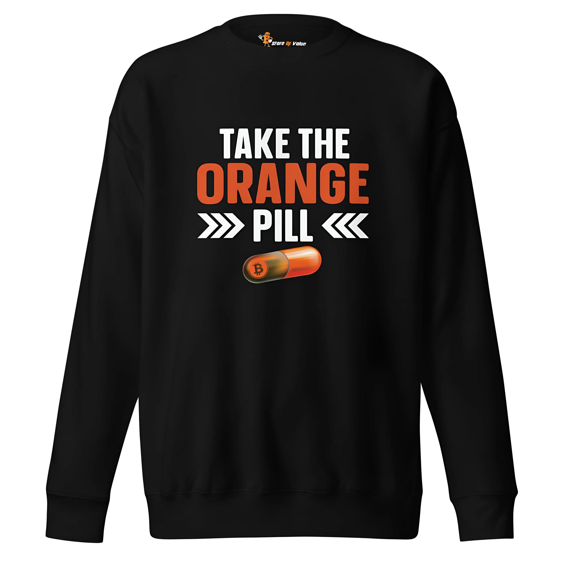 Take the Orange Pill - Premium Unisex Bitcoin Sweatshirt Black Color