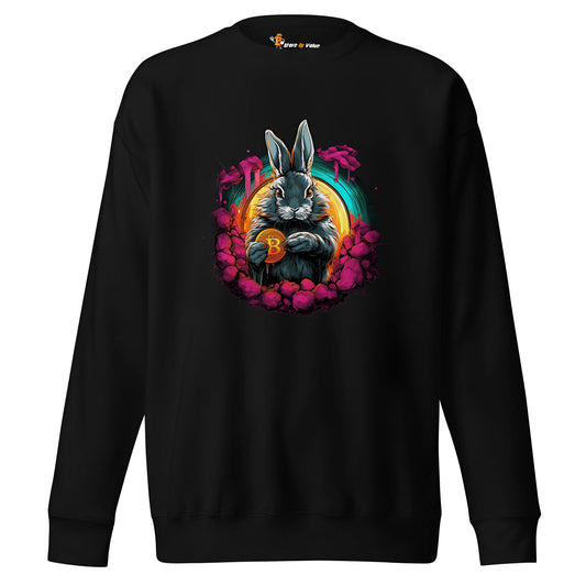 The Bitcoin Rabbit Hole - Premium Unisex Bitcoin Sweatshirt Black Color