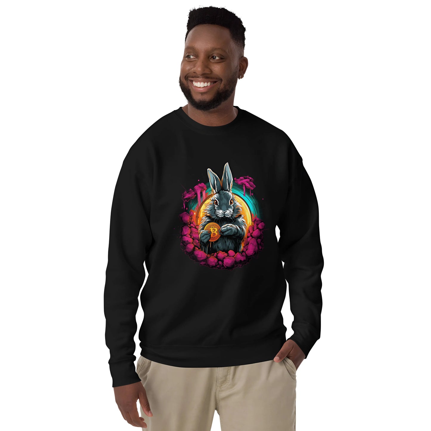 The Bitcoin Rabbit Hole - Premium Unisex Bitcoin Sweatshirt Black Color