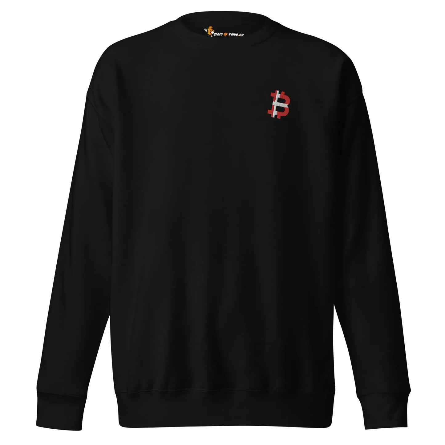 Danish Bitcoin Flag - Embroidery - Premium Unisex Bitcoin Sweatshirt Store of Value