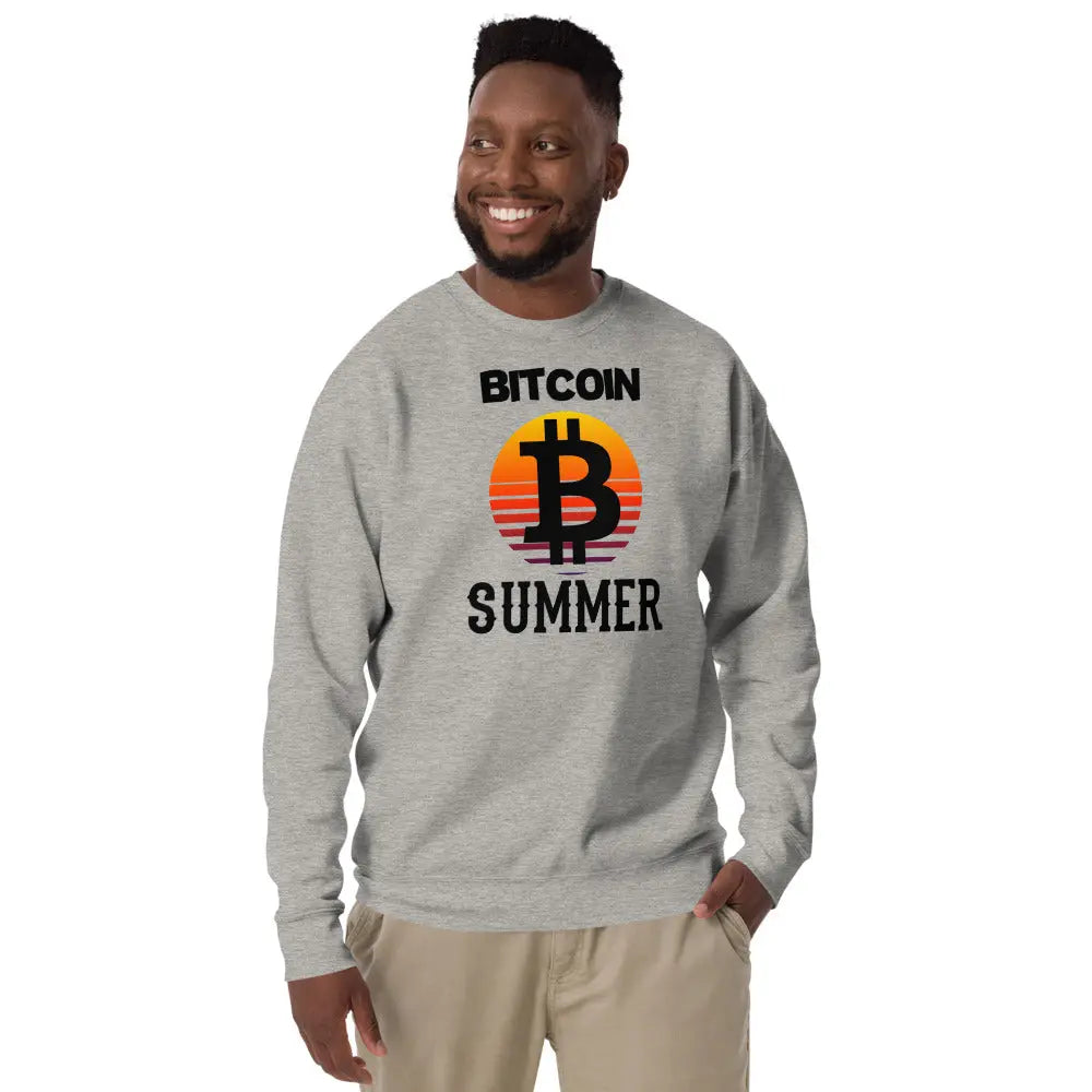 Bitcoin Summer - Premium Unisex Bitcoin Sweatshirt Grey Color