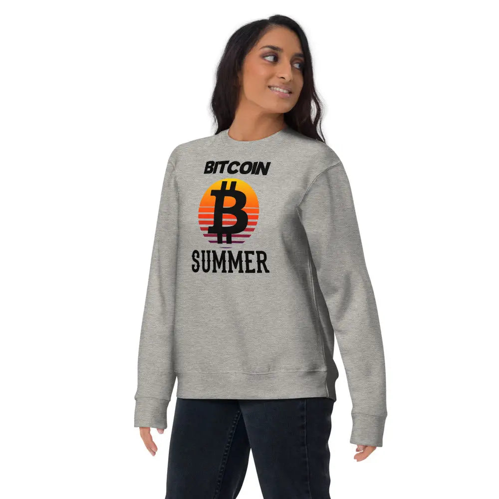 Bitcoin Summer - Premium Unisex Bitcoin Sweatshirt Grey Color