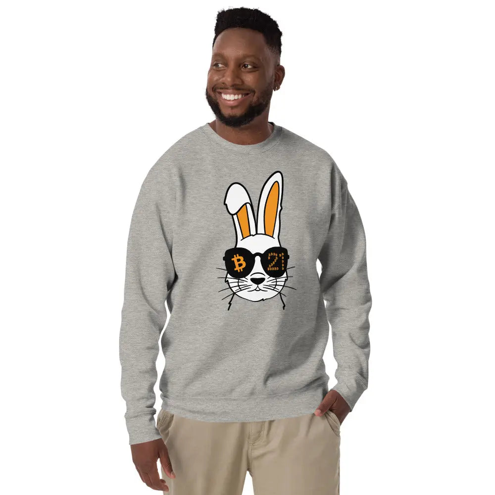 Rabbit 21 - Premium Unisex Bitcoin Sweatshirt Grey Color