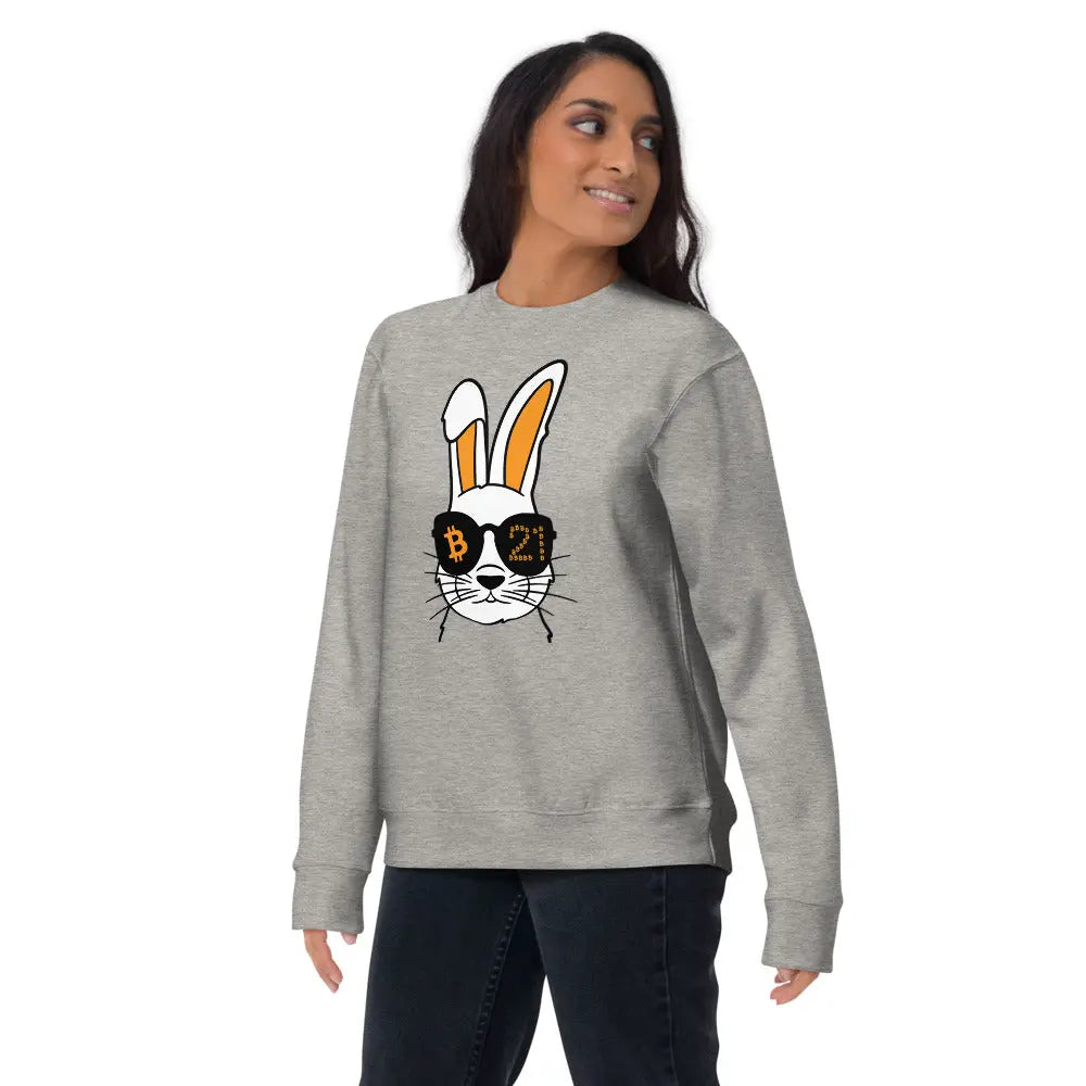 Rabbit 21 - Premium Unisex Bitcoin Sweatshirt Grey Color