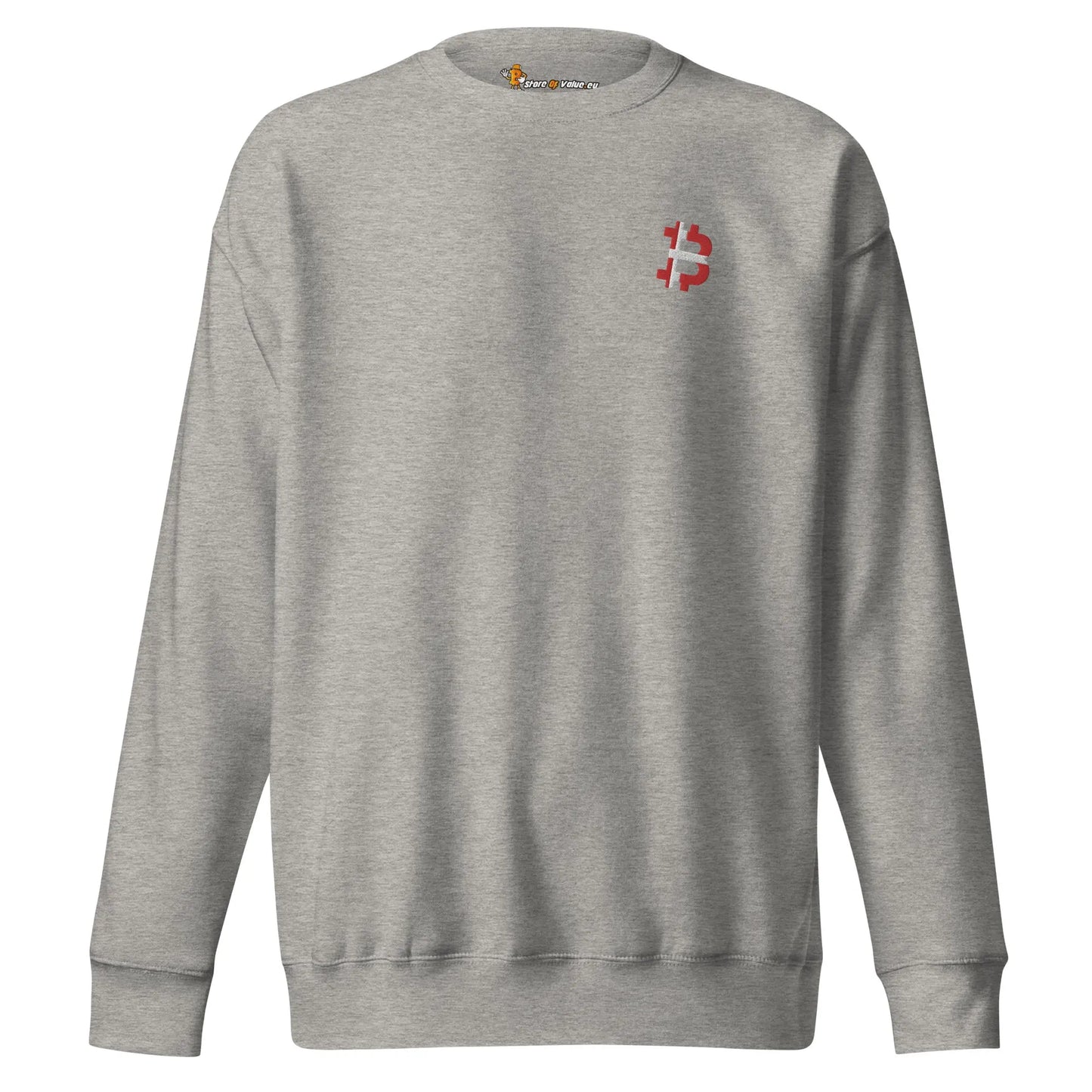 Danish Bitcoin Flag - Embroidery - Premium Unisex Bitcoin Sweatshirt Store of Value