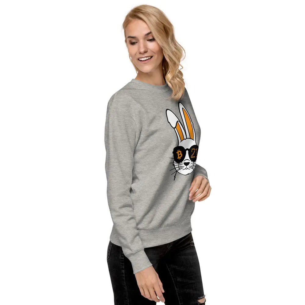 Rabbit 21 - Premium Unisex Bitcoin Sweatshirt Grey Color