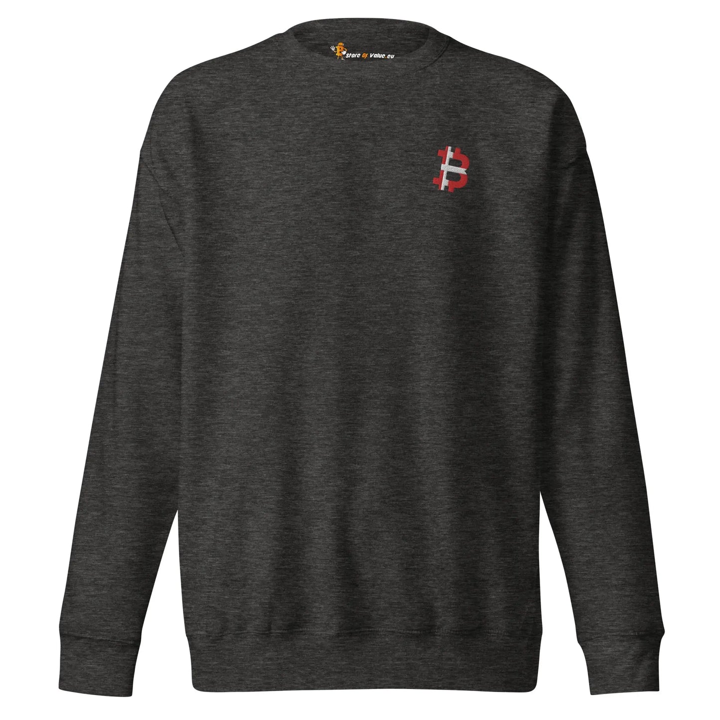 Danish Bitcoin Flag - Embroidery - Premium Unisex Bitcoin Sweatshirt Store of Value