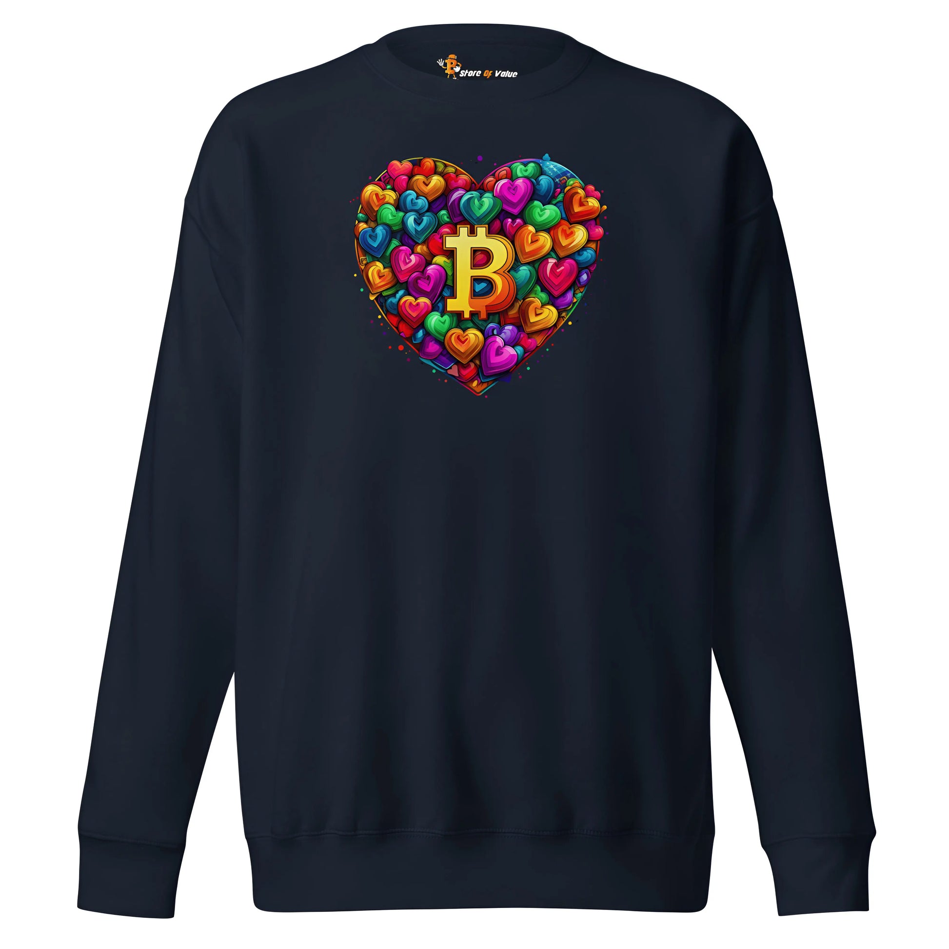 Bitcoin is Love - Premium Unisex Bitcoin Sweatshirt Navy Color