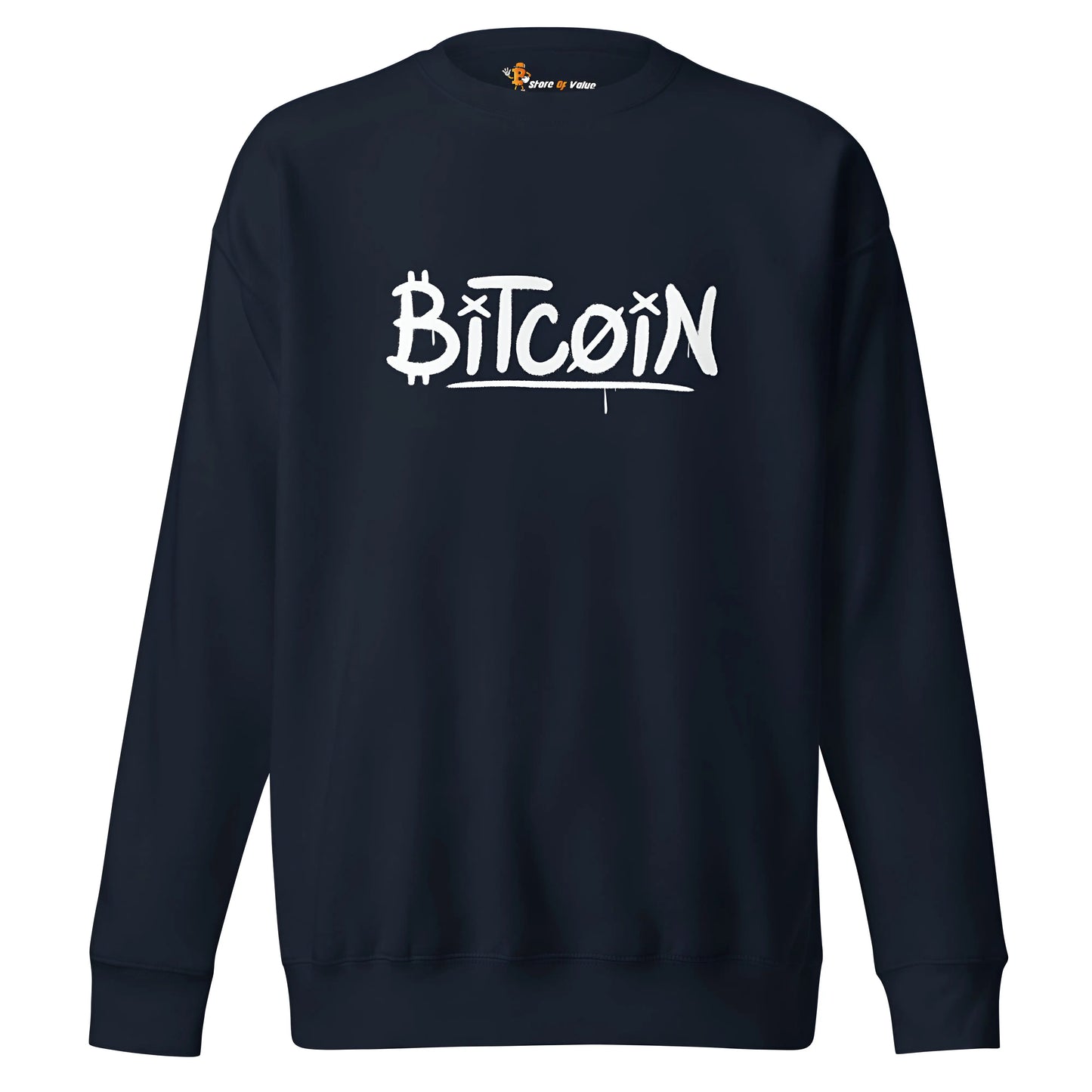 Graffity Street Art Bitcoin - Premium Unisex Bitcoin Sweatshirt Navy Color